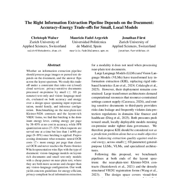The Right Information Extraction Pipeline Depends on the Document ...