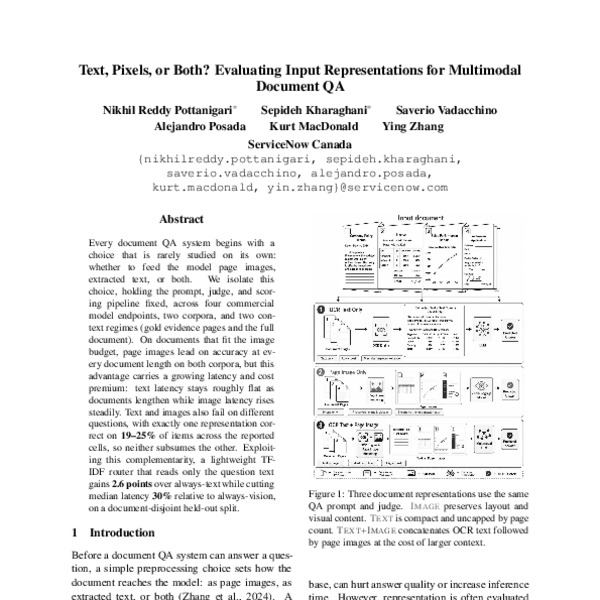 Text, Pixels, or Both? Evaluating Input Representations for Multimodal ...