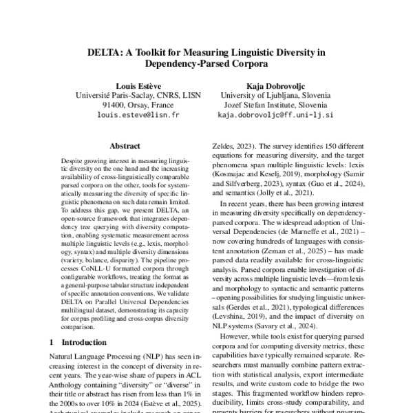 DELTA: A Toolkit for Measuring Linguistic Diversity in Dependency ...