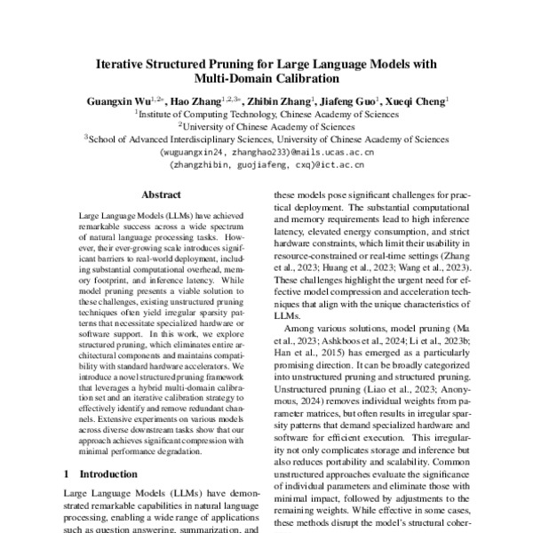 Iterative Structured Pruning for Large Language Models with Multi ...