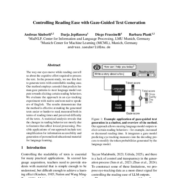 Controlling Reading Ease with Gaze-Guided Text Generation - ACL Anthology