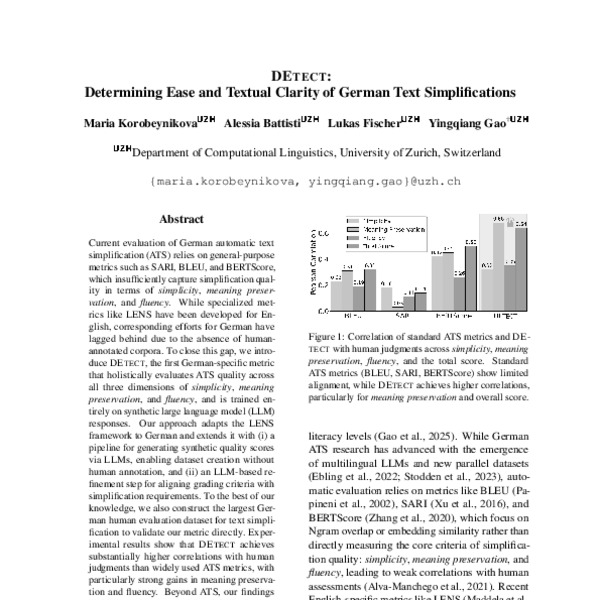 DETECT: Determining Ease and Textual Clarity of German Text ...