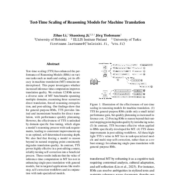 Test-Time Scaling of Reasoning Models for Machine Translation - ACL ...