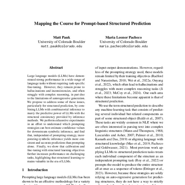 Mapping the Course for Prompt-based Structured Prediction - ACL Anthology