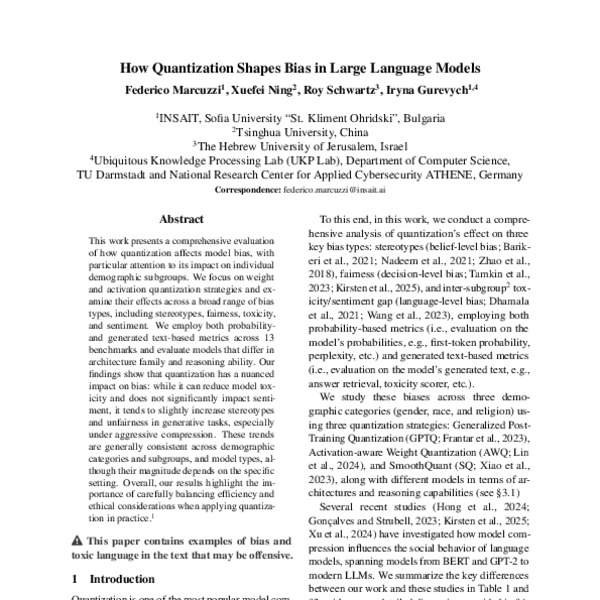 How Quantization Shapes Bias in Large Language Models - ACL Anthology