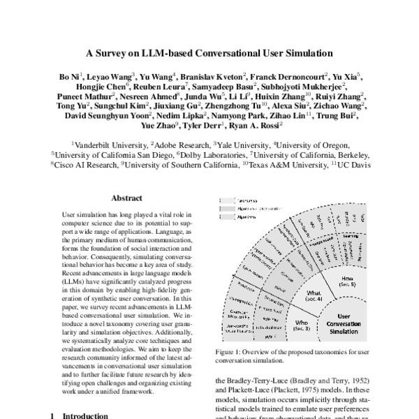 A Survey on LLM-based Conversational User Simulation - ACL Anthology