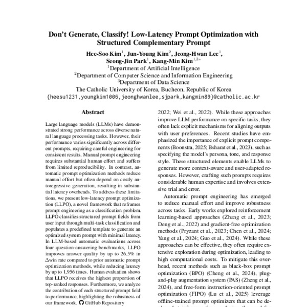 Don’t Generate, Classify! Low-Latency Prompt Optimization with ...