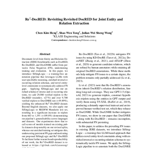 Re2-DocRED: Revisiting Revisited-DocRED for Joint Entity and Relation ...