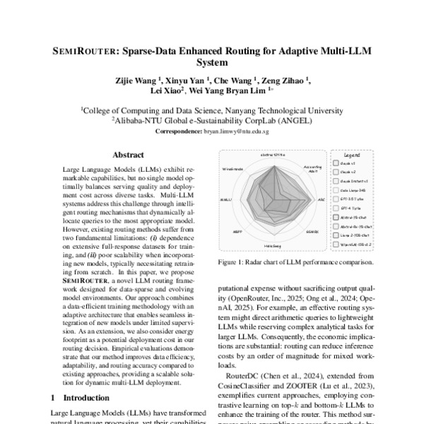 SEMIROUTER: Sparse-Data Enhanced Routing for Adaptive Multi-LLM System ...