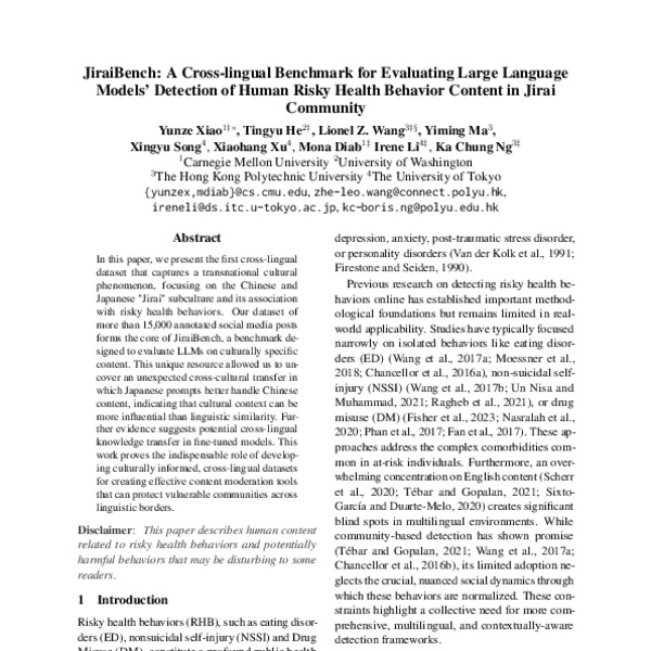 JiraiBench: A Bilingual Benchmark for Evaluating Large Language Models ...