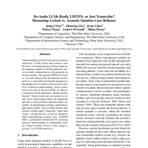 Do Audio LLMs Really LISTEN, or Just Transcribe? Measuring Lexical vs ...