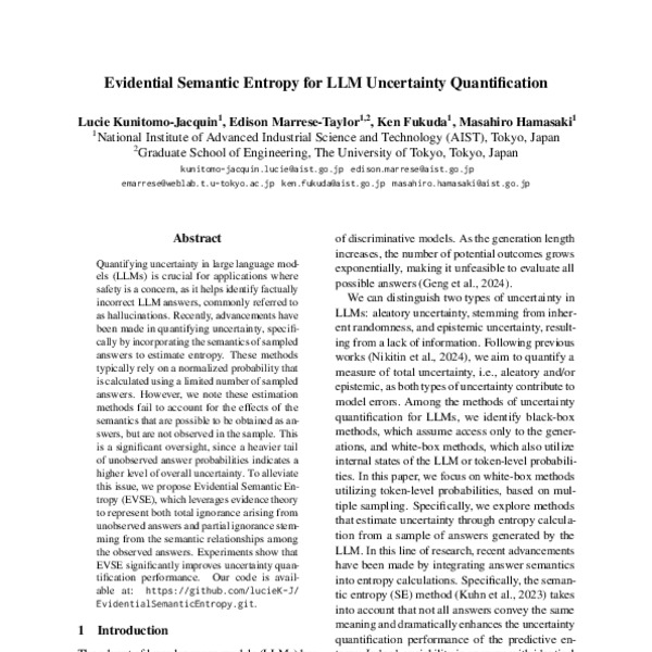Evidential Semantic Entropy for LLM Uncertainty Quantification - ACL ...