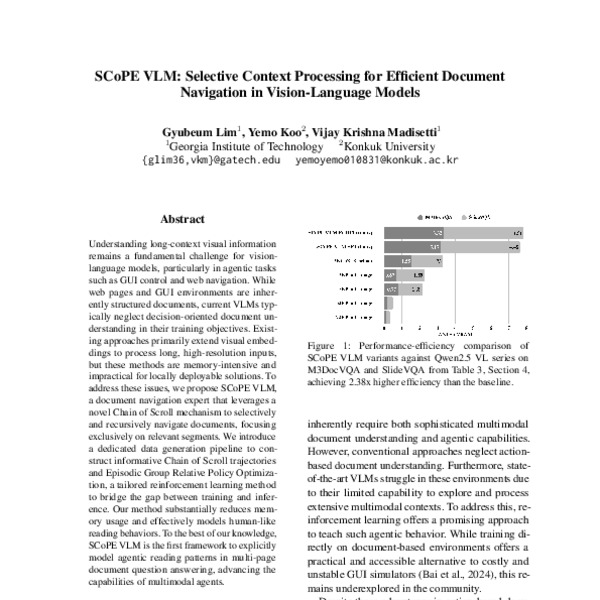 SCoPE VLM: Selective Context Processing for Efficient Document ...