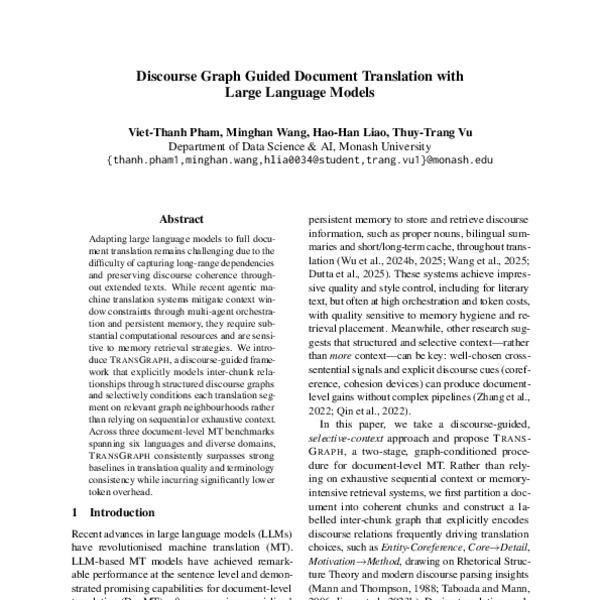 Discourse Graph Guided Document Translation with Large Language Models ...