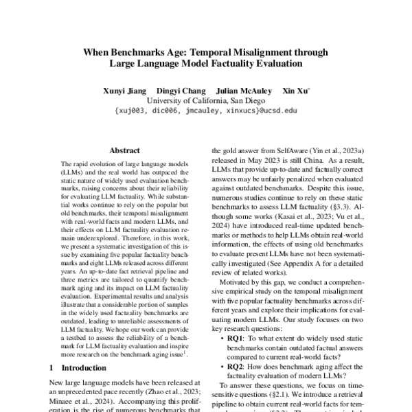When Benchmarks Age: Temporal Misalignment through Large Language Model ...