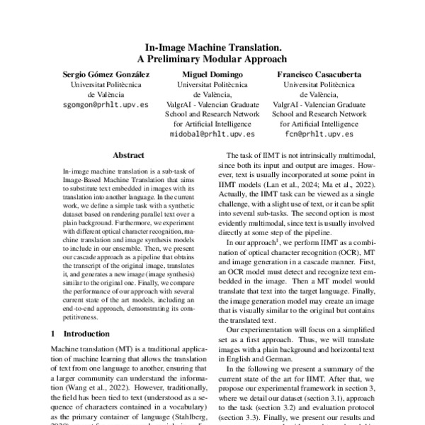 In-Image Machine Translation. A Preliminary Modular Approach - ACL ...
