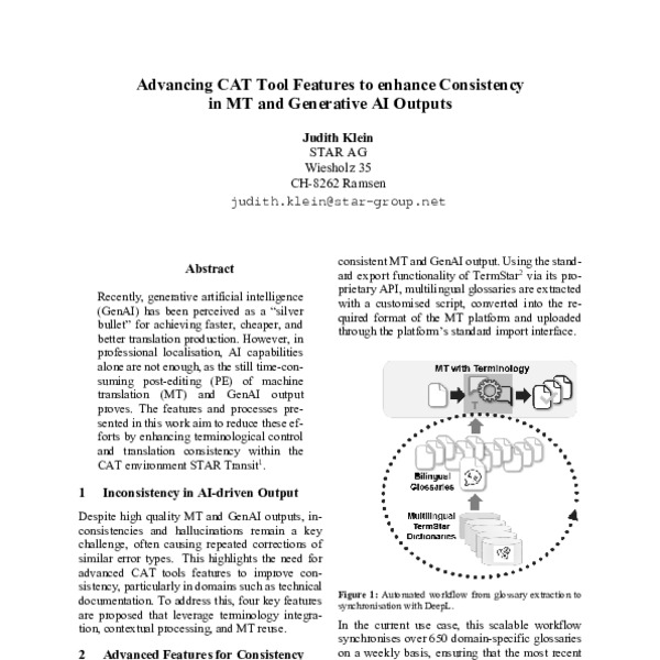 Advanced CAT Tool Features for Enhancing Consistency in MT and Generative AI Outputs
