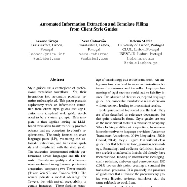 Automated Information Extraction and Template Filling from Client Style Guides