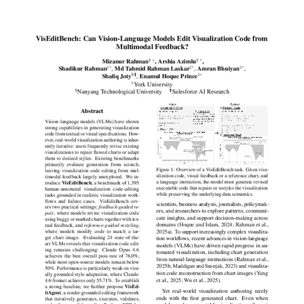 VisEditBench: Can Vision-Language Models Edit Visualization Code from ...