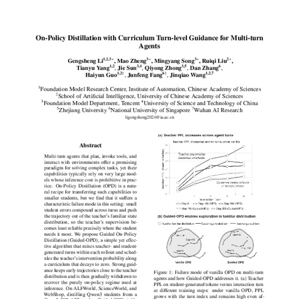 On-Policy Distillation with Curriculum Turn-level Guidance for Multi ...