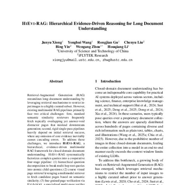 HiEvi-RAG: Hierarchical Evidence-Driven Reasoning for Long Document ...