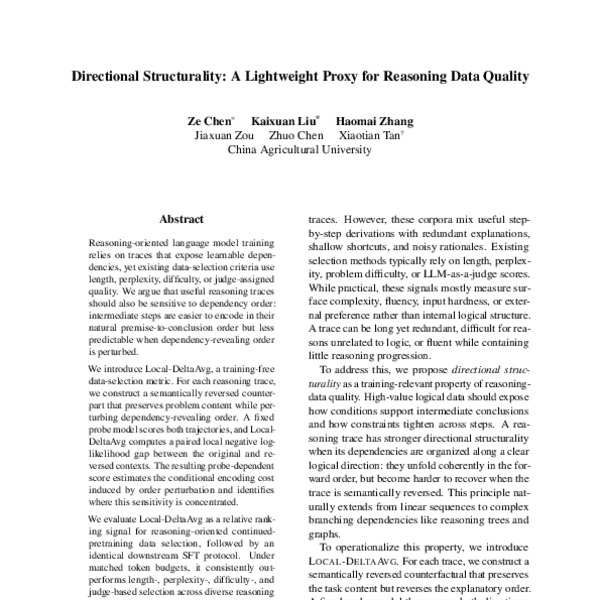 Directional Structurality: A Lightweight Proxy for Reasoning Data ...