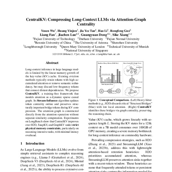 CentralKV: Compressing Long-Context LLMs via Attention-Graph Centrality ...