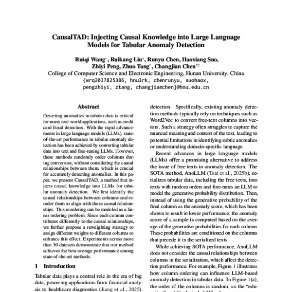 CausalTAD: Injecting Causal Knowledge into Large Language Models for ...