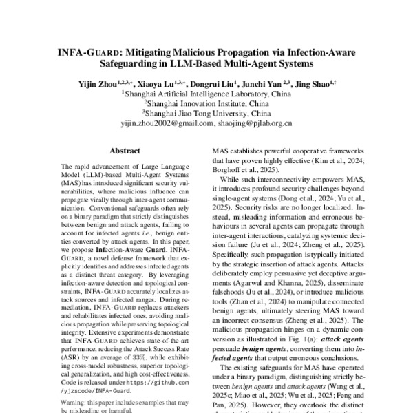 INFA-Guard: Mitigating Malicious Propagation via Infection-Aware ...