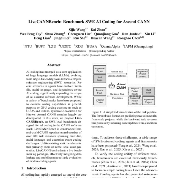 LiveCANNBench: Benchmark SWE AI Coding for Ascend CANN - ACL Anthology