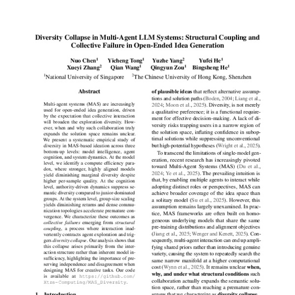 Diversity Collapse in Multi-Agent LLM Systems: Structural Coupling and ...
