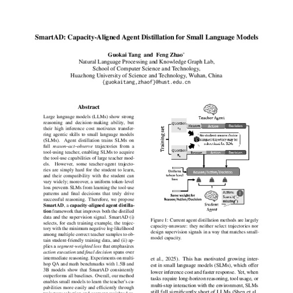 SmartAD: Capacity-Aligned Agent Distillation for Small Language Models ...