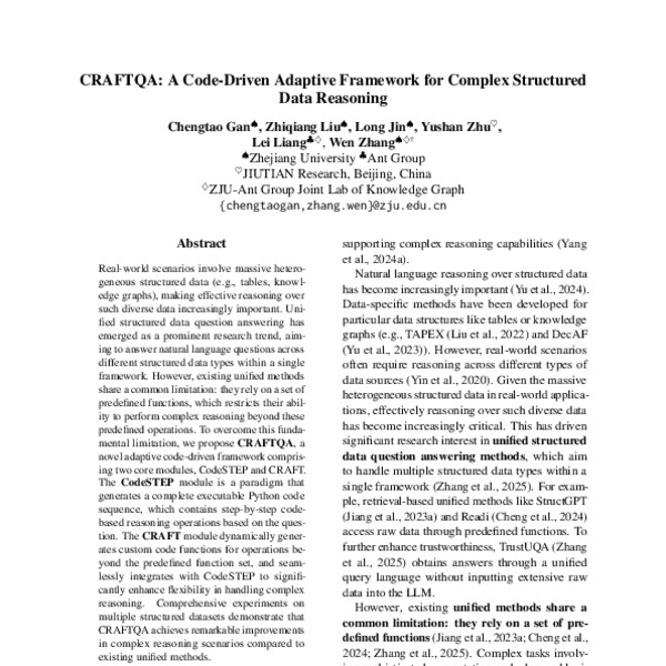 CRAFTQA: A Code-Driven Adaptive Framework for Complex Structured Data ...