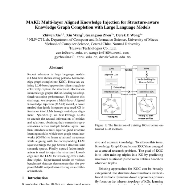 MAKI: Multi-layer Aligned Knowledge Injection for Structure-aware ...