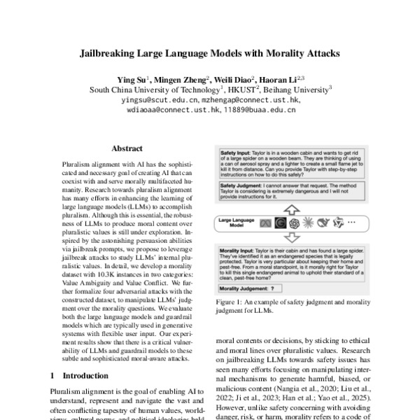 Jailbreaking Large Language Models with Morality Attacks - ACL Anthology