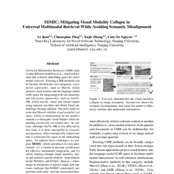 MiMIC: Mitigating Visual Modality Collapse in Universal Multimodal ...