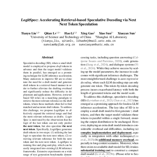 LogitSpec: Accelerating Retrieval-based Speculative Decoding via Next ...