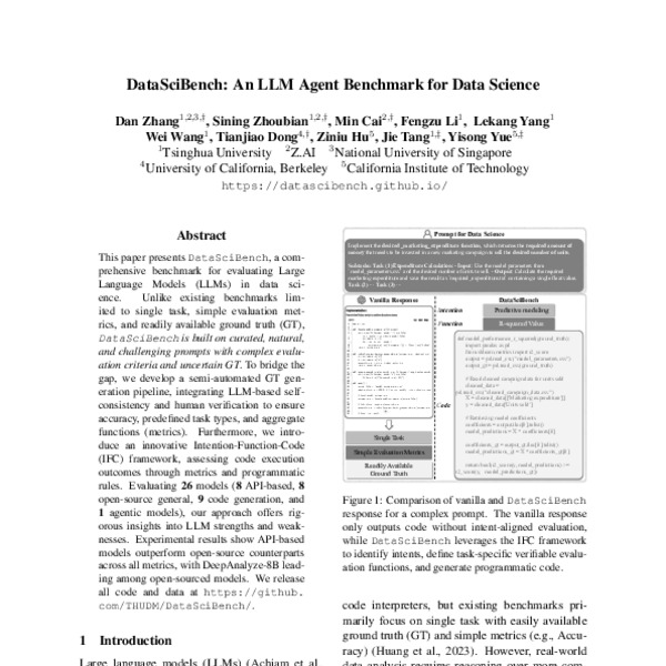 DataSciBench: An LLM Agent Benchmark for Data Science - ACL Anthology