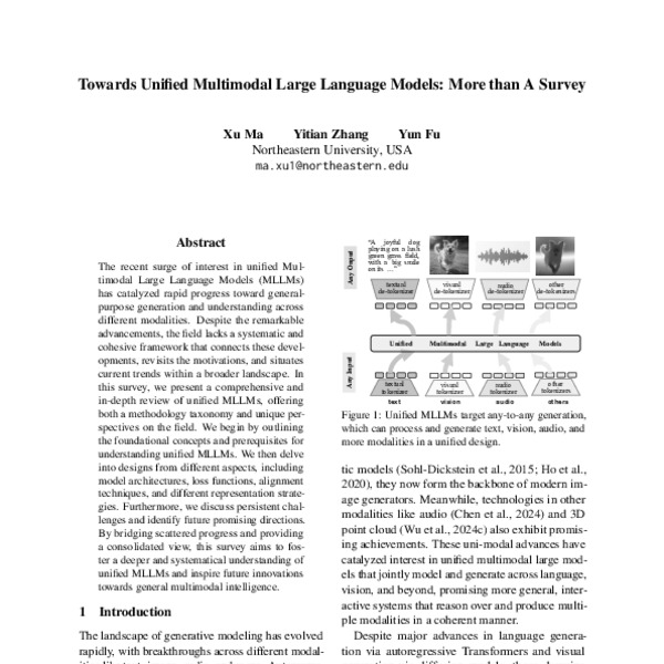 Towards Unified Multimodal Large Language Models: A survey - ACL Anthology
