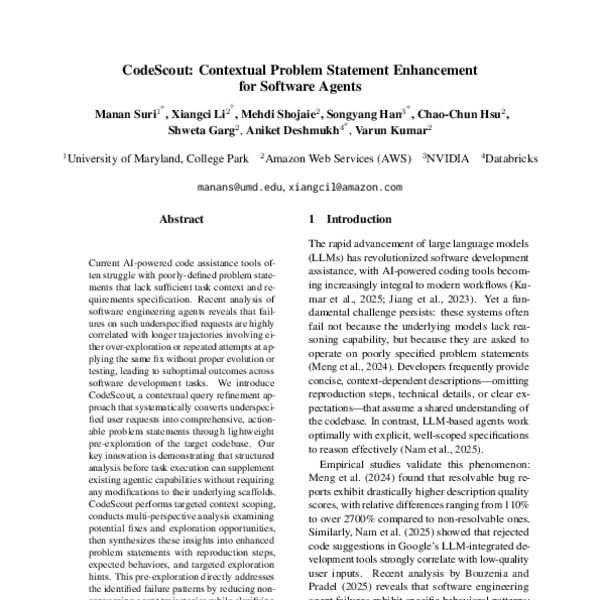 CodeScout: Contextual Problem Statement Enhancement for Software Agents ...