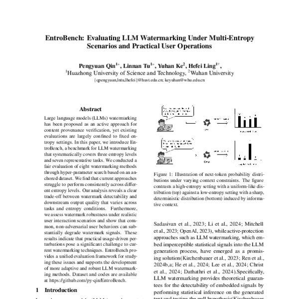 EntroBench: Evaluating LLM Watermarking Under Multi-Entropy Scenarios ...