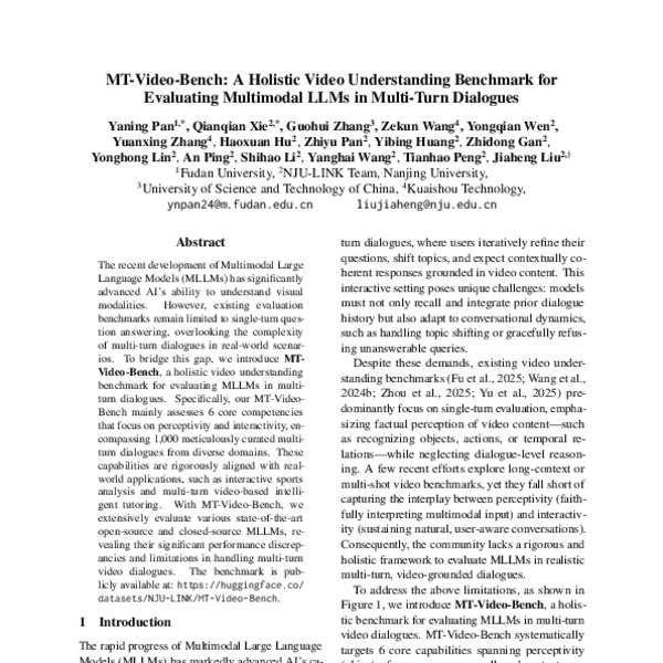 MT-Video-Bench: A Holistic Video Understanding Benchmark for Evaluating ...