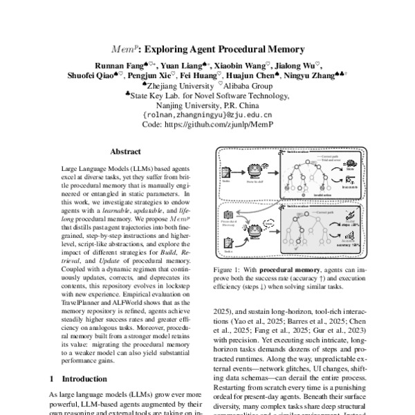 Memp: Exploring Agent Procedural Memory - ACL Anthology