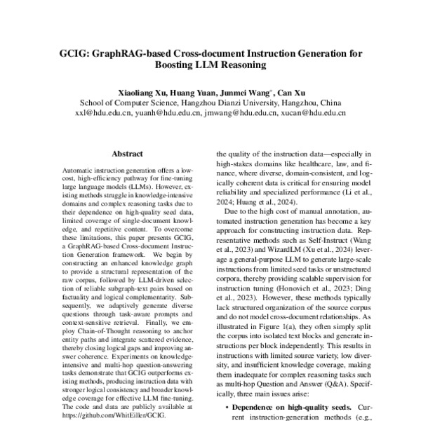 GCIG: GraphRAG-based Cross-document Instruction Generation for Boosting ...