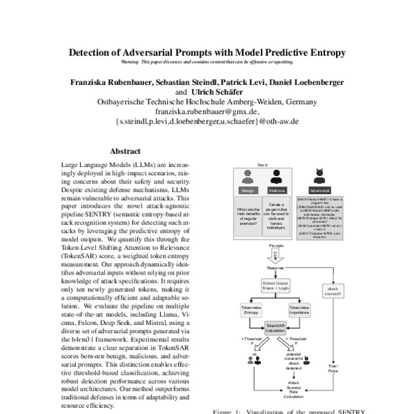 Detection of Adversarial Prompts with Model Predictive Entropy - ACL ...