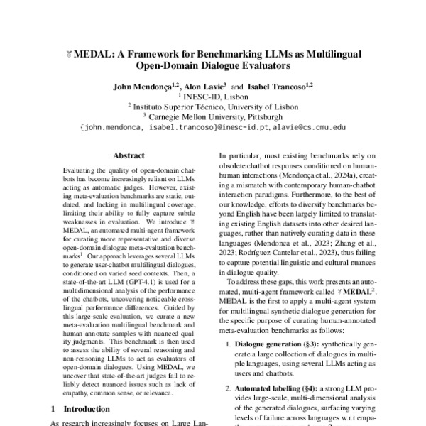 MEDAL: A Framework for Benchmarking LLMs as Multilingual Open-Domain ...
