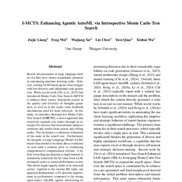 I-MCTS: Enhancing Agentic AutoML via Introspective Monte Carlo Tree ...