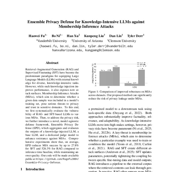 Ensemble Privacy Defense for Knowledge-Intensive LLMs against ...