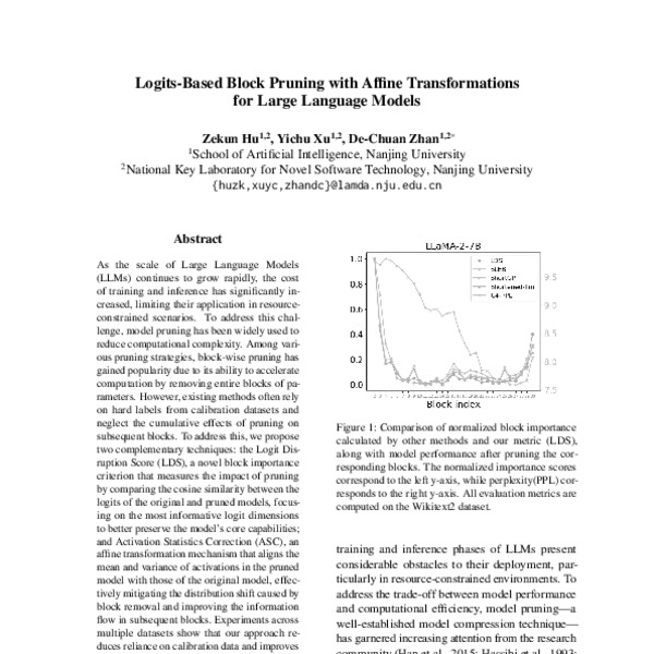 Logits-Based Block Pruning with Affine Transformations for Large ...