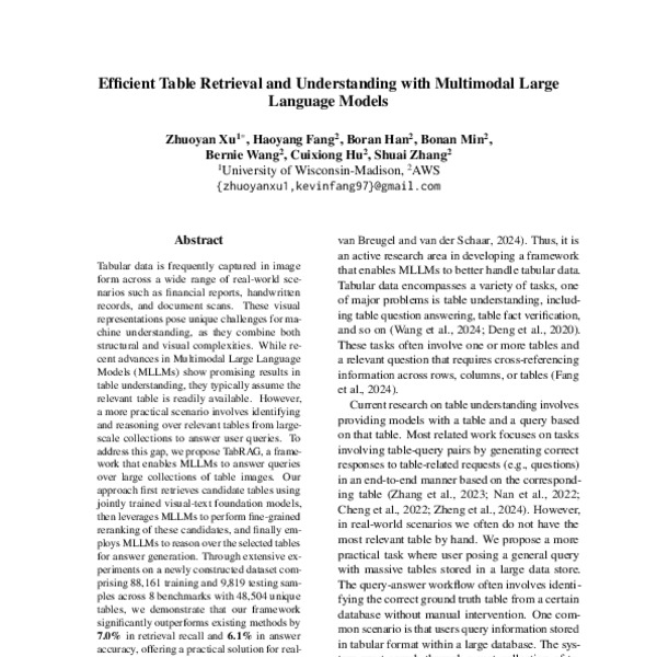 Efficient Table Retrieval and Understanding with Multimodal Large ...